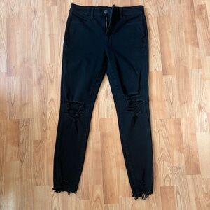 American Eagle Outfitters Black Ripped Skinny Jeans
